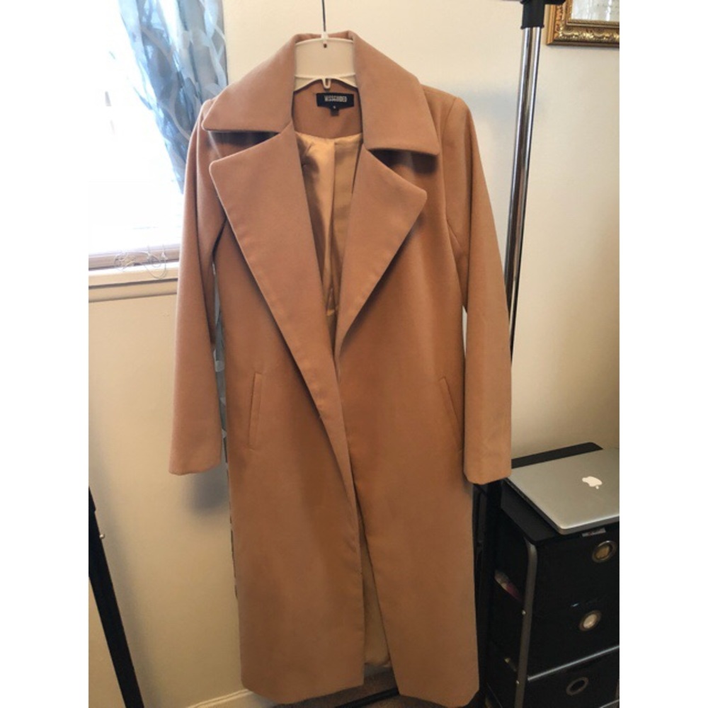 Missguided Long Coat - Camel